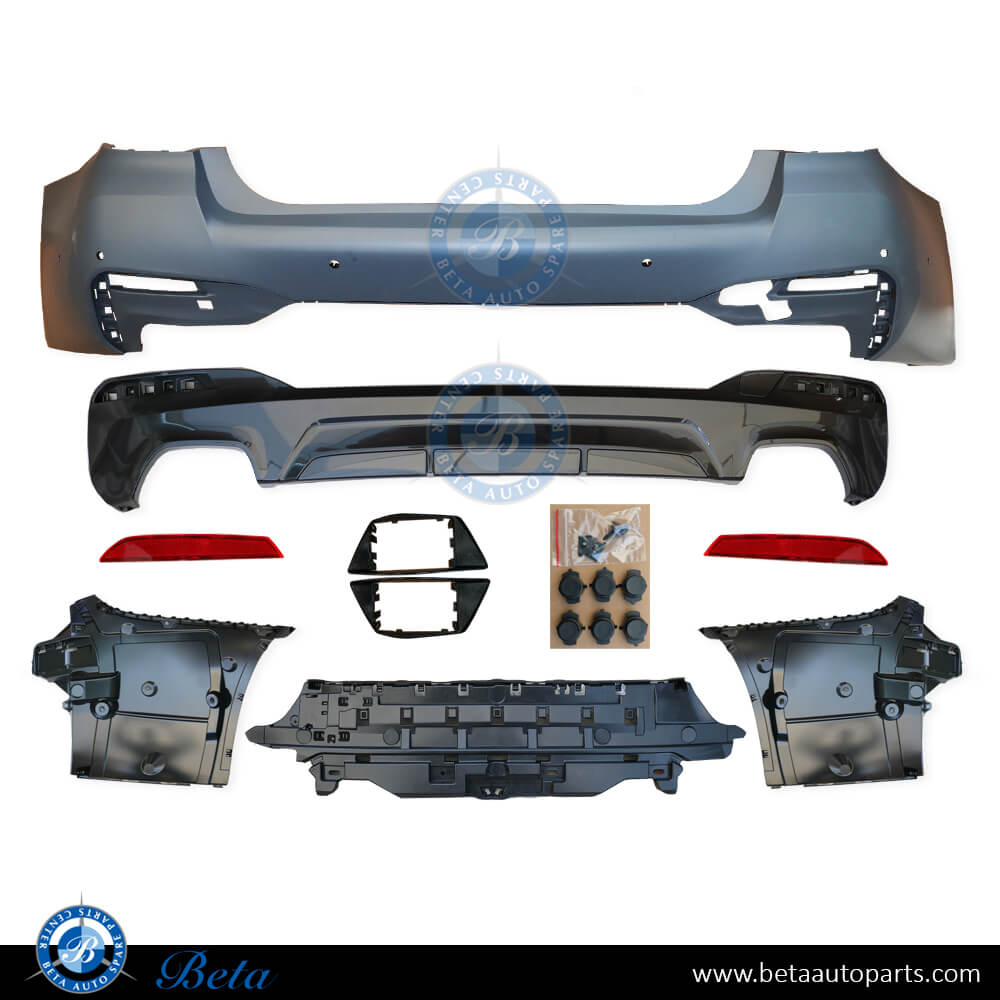 Rear Bumper assembly M-Tek for BMW 5 Series G30 LCI 2021-Up models, Part Number 51125A2C1E9 Rear Bumper assembly M-Tek for BMW 5 Series G30 LCI 2021-Up models, Part Number 51125A2C1E9